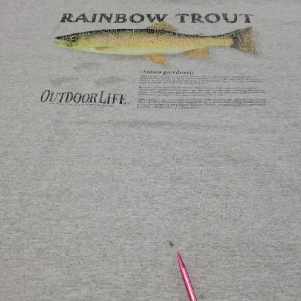Vintage Outdoor Life Shirt Size XL Rainbow Trout Graphic Tee Graphic Print Shirt